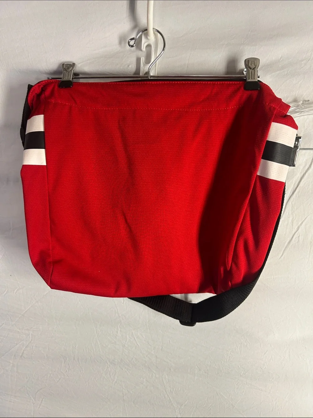 Little Earth Red Tote Bag with Black Strap and Multicolor Logo
